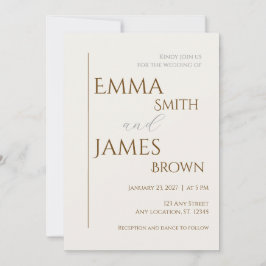 Convite de Casamento Minimalista Moderno