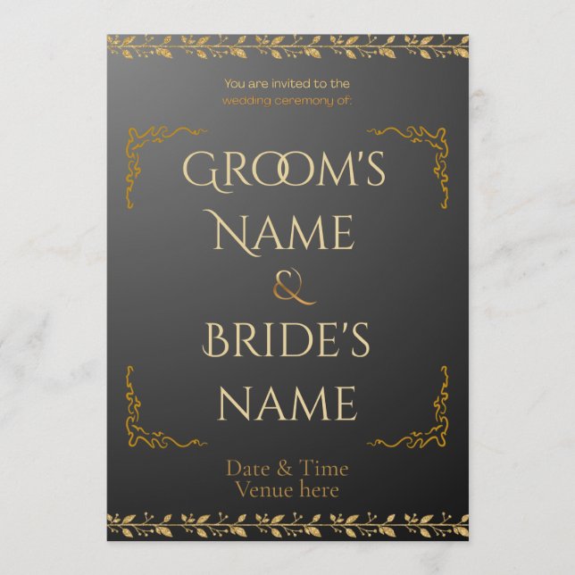 Convite de Casamento Minimalista Moderno - Aparênc (Frente)