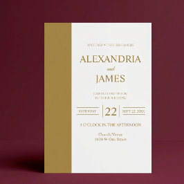 Convite de Casamento Minimalista Moderno com Barra