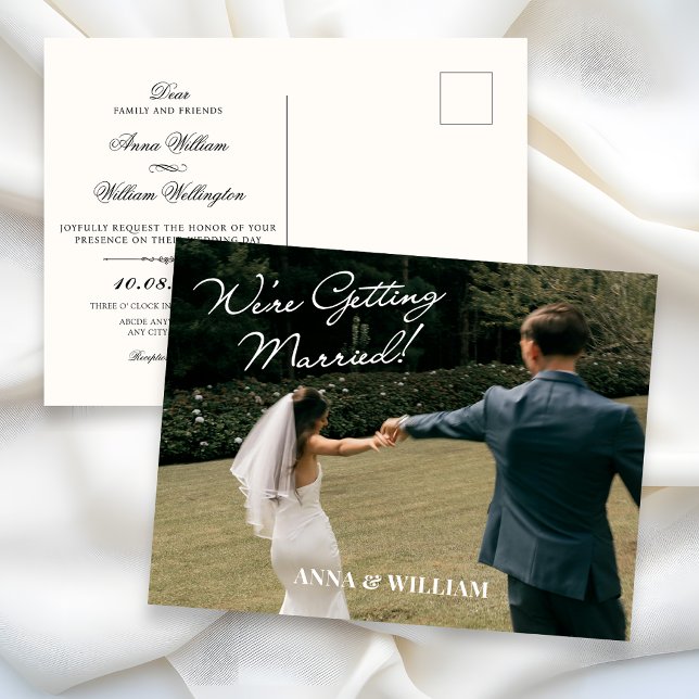 Convite de casamento minimalista moderno com foto (Criador carregado)