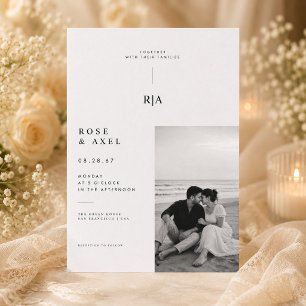 Convite de Casamento Minimalista Moderno com Foto