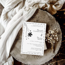 Convite de Casamento Minimalista Moderno com Moldu