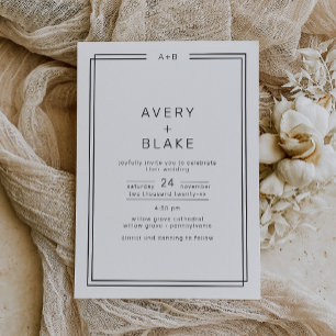 Convite de Casamento Minimalista Moderno / Conjunt
