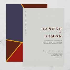 Convite de Casamento Minimalista Moderno de Outono