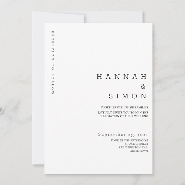Convite de Casamento Minimalista Moderno de Outono (Frente)