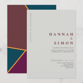 Convite de Casamento Minimalista Moderno de Outono