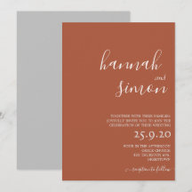 Convite de Casamento Minimalista Moderno de Outono