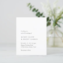 Convite de Casamento Minimalista Moderno e Econômi