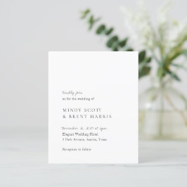 Convite de Casamento Minimalista Moderno e Econômi