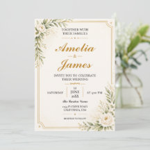 Convite de Casamento Minimalista Moderno Elegante