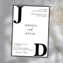 Convite de Casamento Minimalista Moderno em Letra