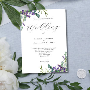 Convite de Casamento Minimalista Moderno Lavanda E