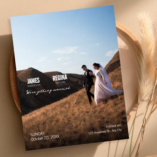 Convite de casamento minimalista moderno simples (Criador carregado)