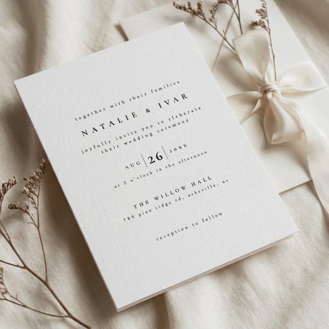 Convite de Casamento Minimalista Moderno Simples (Criador carregado)