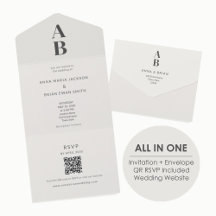 Convite de Casamento Minimalista Moderno Tudo-em-U