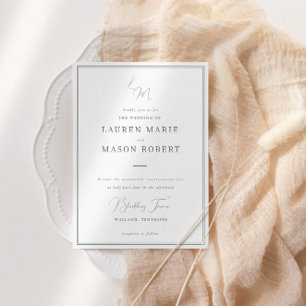 Convite de Casamento Minimalista Monograma