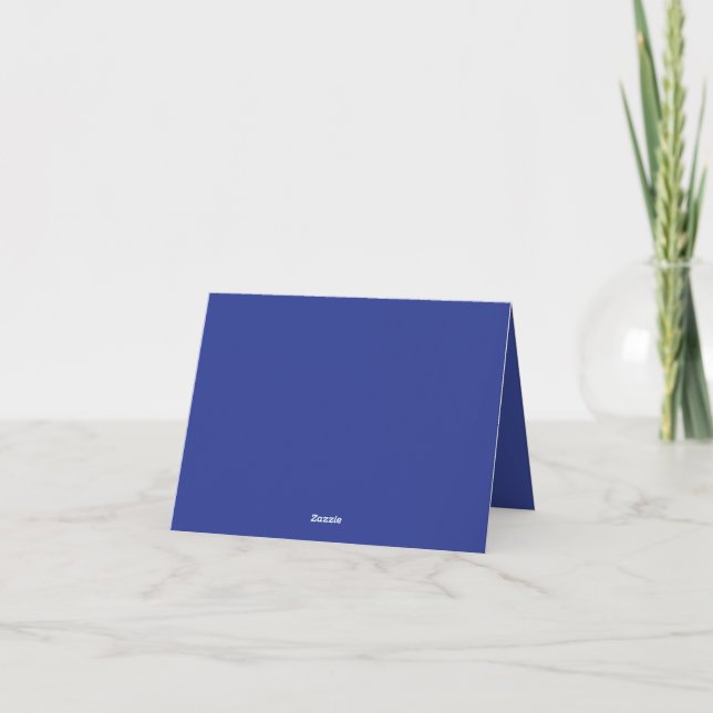 Convite de Casamento Minimalista Ousado em Azul Es (Verso)