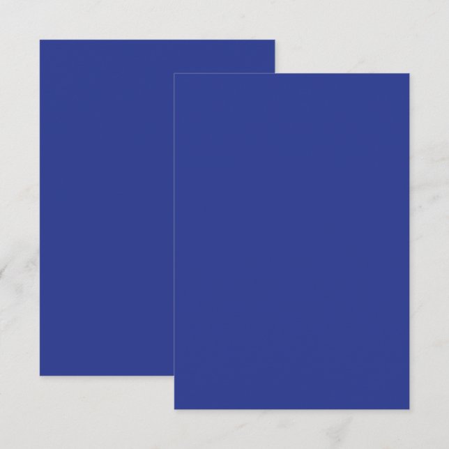 Convite de Casamento Minimalista Ousado em Azul Es (Frente/Verso)