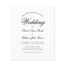 Convite de Casamento Minimalista Preto e Branco Ec