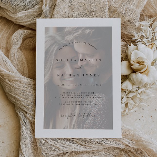 Convite de Casamento Minimalista Rústico com Foto (Criador carregado)
