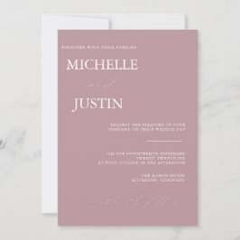 Convite de Casamento Minimalista Simples Moderno