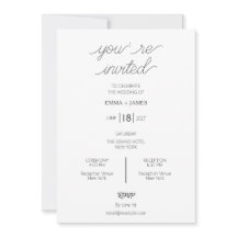 Convite de Casamento Minimalista Taupe Mocha