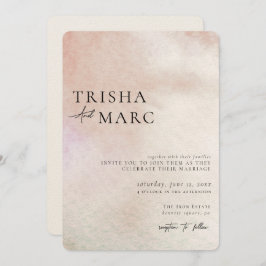 Convite De Casamento Minimalista Texturizado Por A