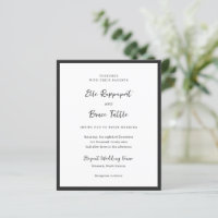 Convite de Casamento Minimalista Tipografia Modern