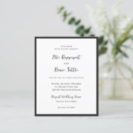 Convite de Casamento Minimalista Tipografia Modern