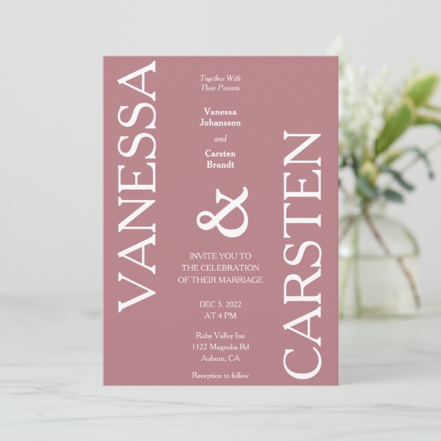 Convite de Casamento Minimalista Trendy (Em pé/Frente)
