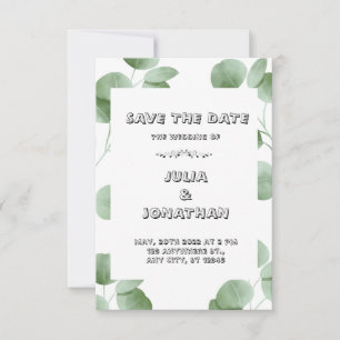 Convite de Casamento Minimalista Verde