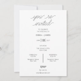 Convite de Casamento Minimalista Verde Salvia