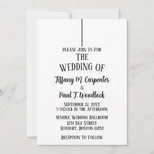 Convite de Casamento Minimalista White Classy