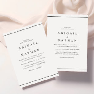 Convite de Casamento Mínimo Elegante Clássico