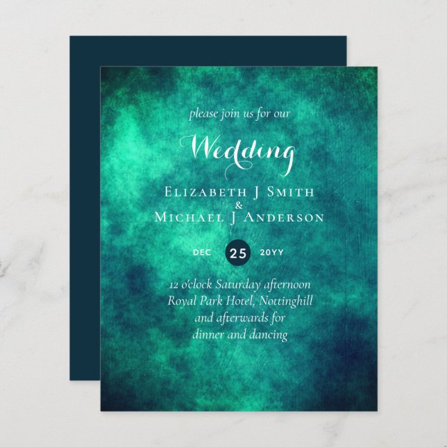 CONVITE DE CASAMENTO Místico Teórico BUDGET (Frente/Verso)