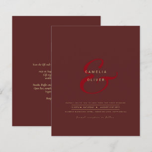 Convite de Casamento Moderno Ampersand com Código 