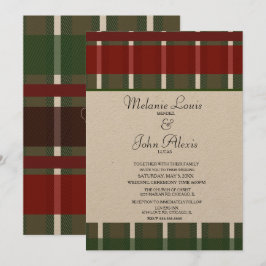 Convite de Casamento Moderno Burgundy Verde Branco