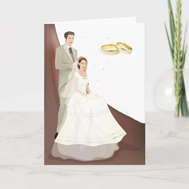 Convite de casamento moderno cartão nº 4 (Frente)