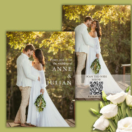 Convite de casamento moderno com 2 fotos e código 