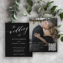 Convite de casamento moderno com código QR orçamen