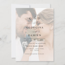 Convite de Casamento Moderno com Foto e E comercia