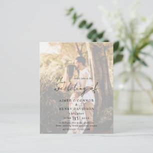 Convite de Casamento Moderno com Foto em Letra Rús