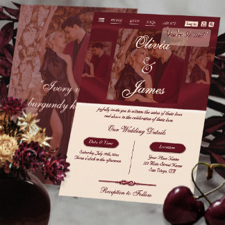 Convite de Casamento Moderno com Foto Sobreposta B