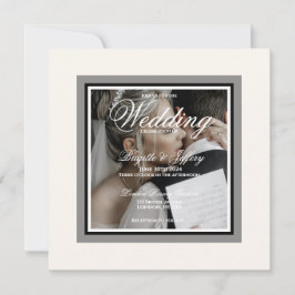 Convite de Casamento Moderno com Letra Simples