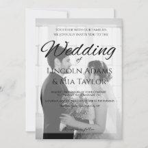 Convite de Casamento Moderno com Sobreposição Pret