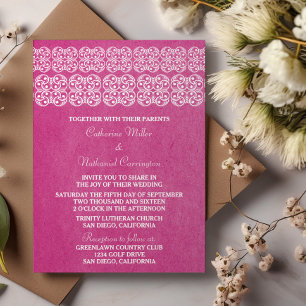 Convite de casamento Moderno da Boêmia Rosa