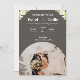 Convite de casamento moderno da cinza
