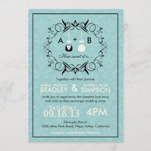 Convite de casamento moderno de Cakepop do amor o