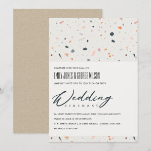 CONVITE DE CASAMENTO MODERNO DE PADRÃO TERRAZZZO