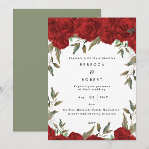 Convite de casamento moderno do rosa vermelha Boho